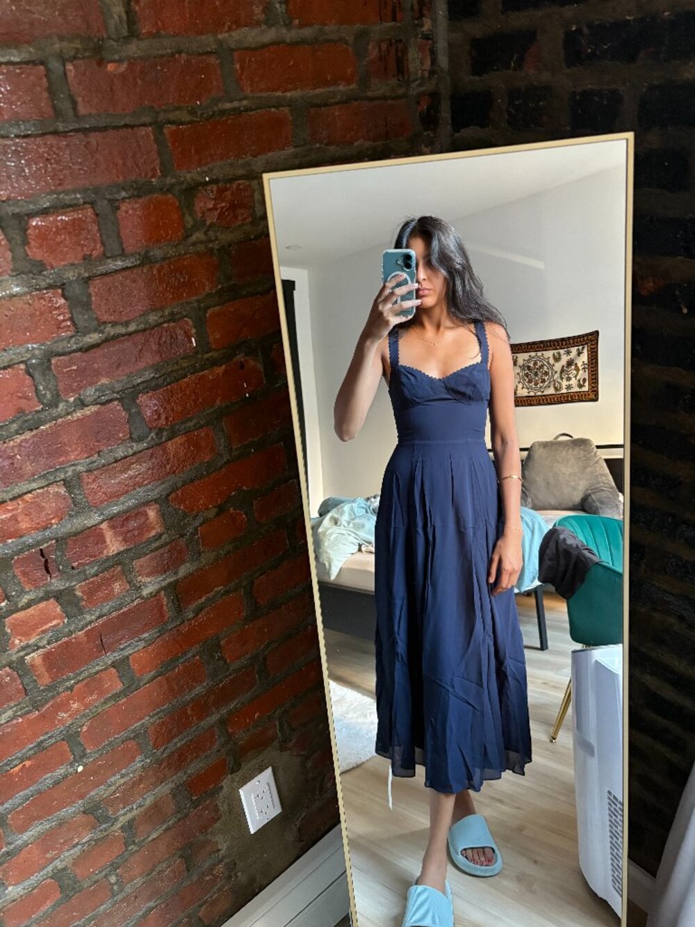 Reformation Lela Dress Blue - Size 0 - Picture 2 of 2
